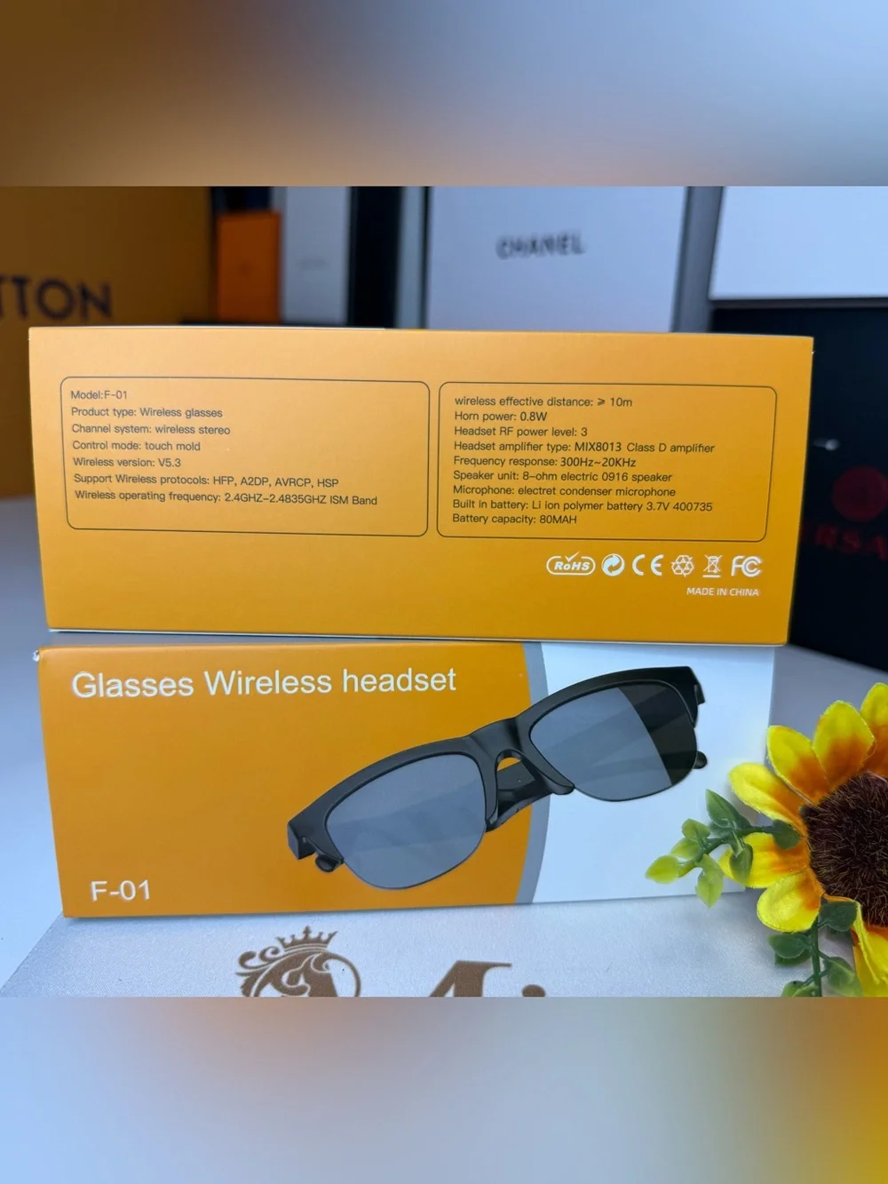 🆕F-01 Smart Wireless Headset combines stylish sunglasses w/integrated Bluetooth